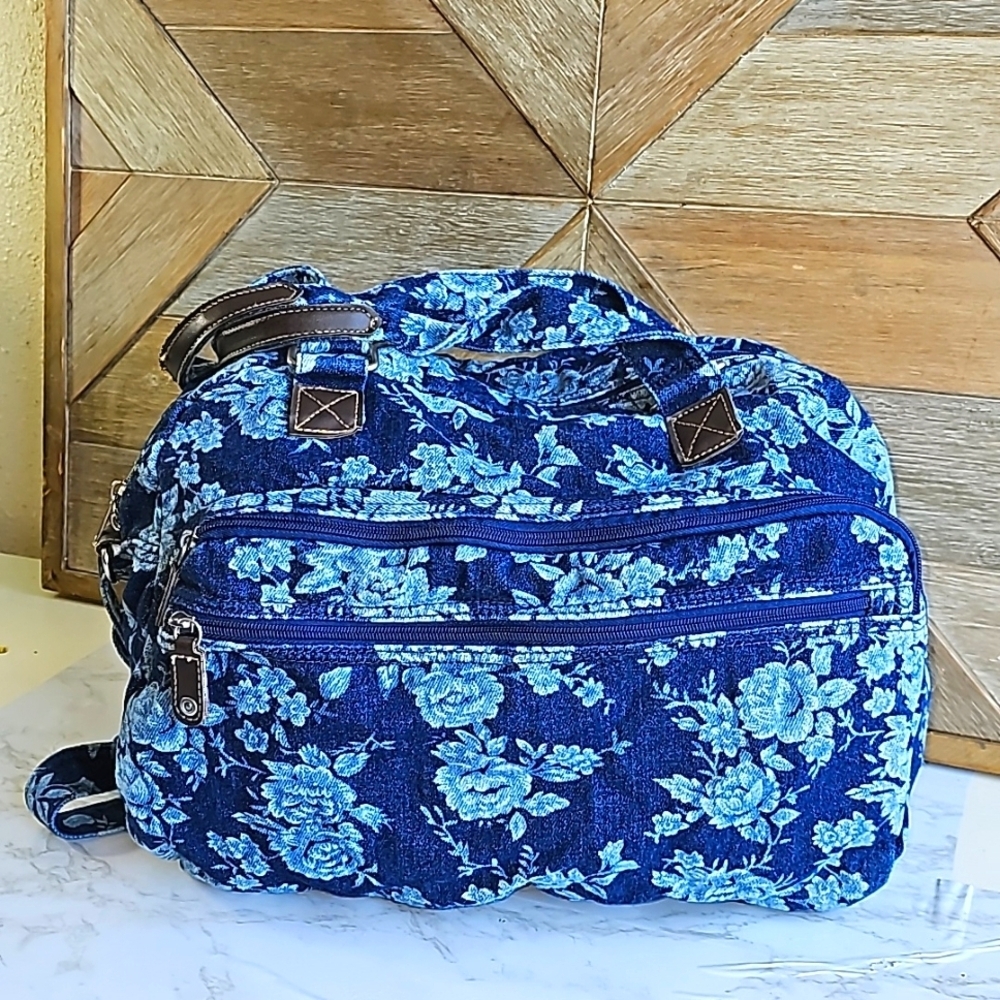 Blue Floral Print Bag